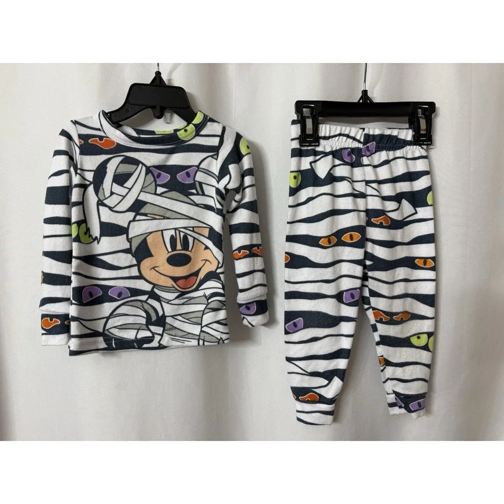 Disney Halloween‎ Size 18 Months Mickey Mouse Mummy Pajama Long Sleeve PJs  G52